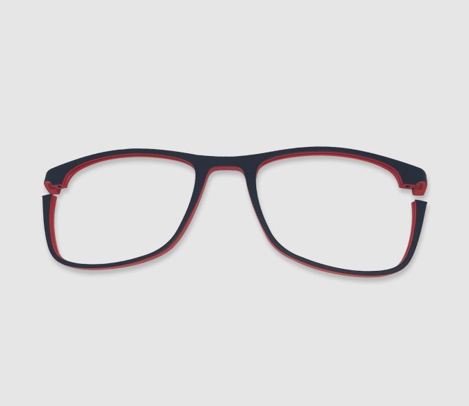 Bicolore gris rouge